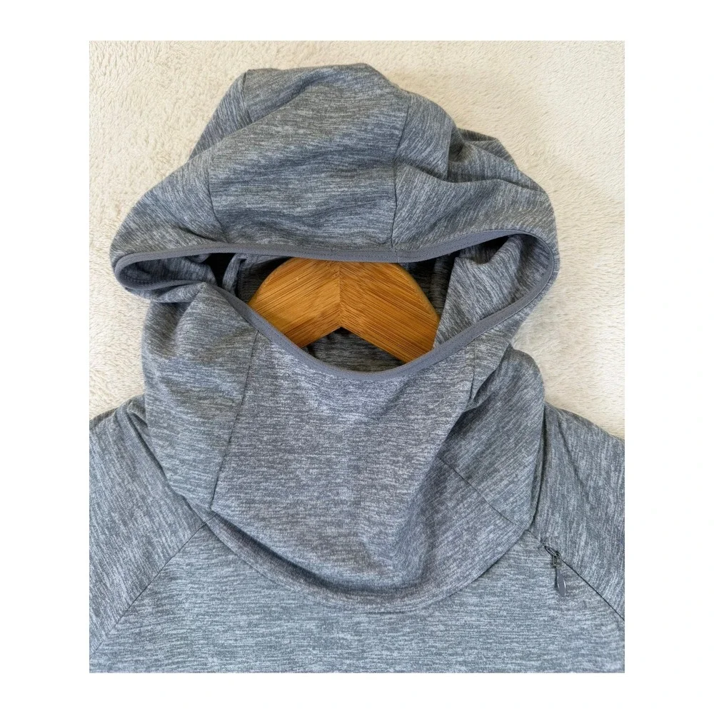 Nike Running Dri-FIT Hoodie Grey Heather Cow Neck 685818-065 Womens Small - Picture 7 of 16